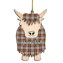 ScotsTee Shop Scottish Young, Christina Couple Tartan Highland Cow Ornament Acrylic
