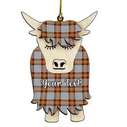ScotsTee Shop Scottish Young, Christina Couple Tartan Highland Cow Ornament Acrylic