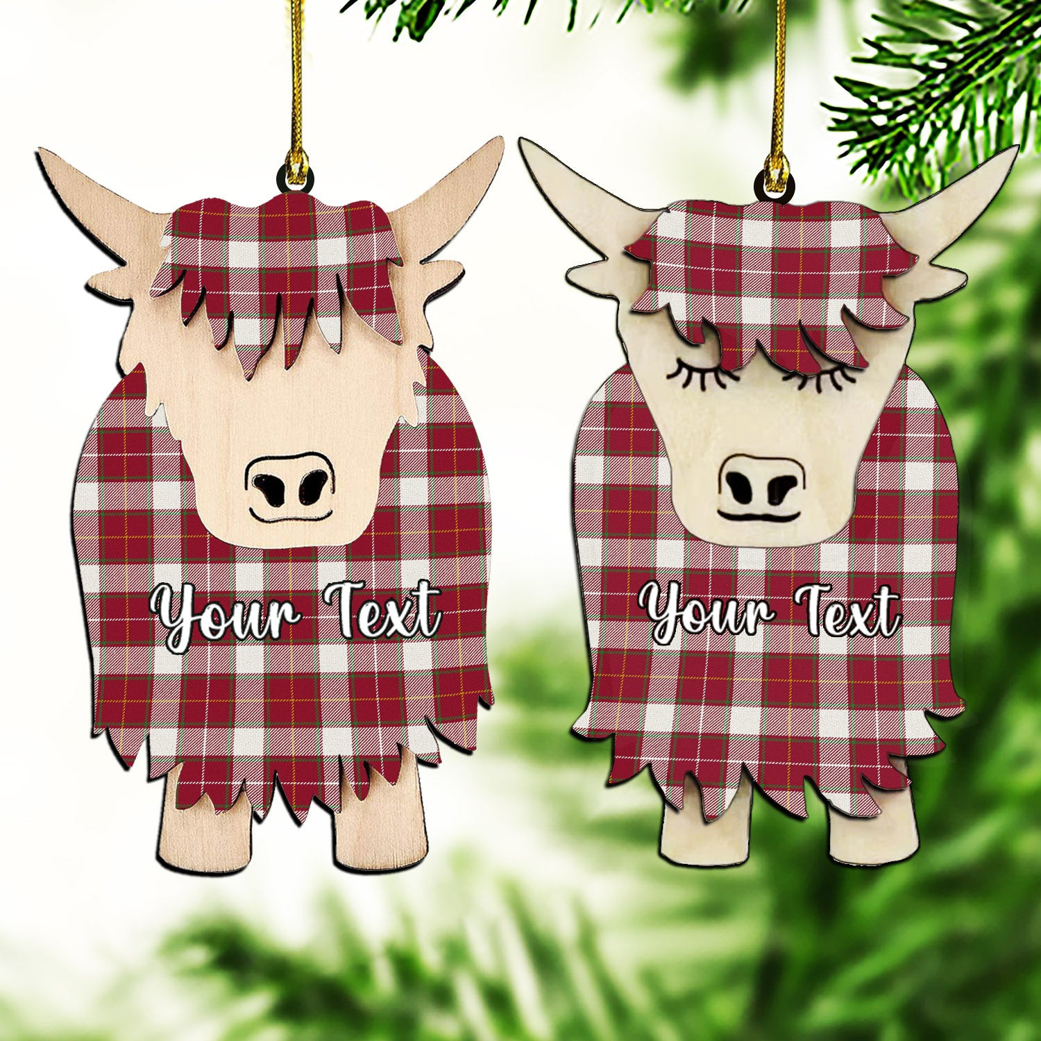 ScotsTee Shop Scottish McFie Dress Modern Couple Tartan Highland Cow Ornament Acrylic