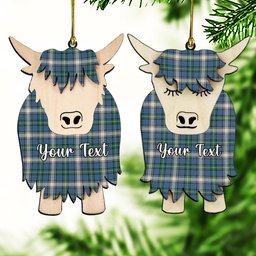 ScotsTee Shop Scottish McDowell Modern Couple Tartan Highland Cow Ornament Acrylic