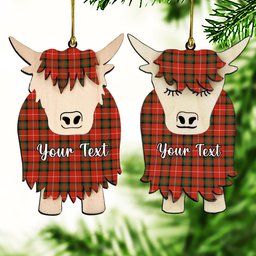 ScotsTee Shop Scottish Stuart Of Bute Ancient Couple Tartan Highland Cow Ornament Acrylic