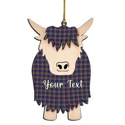 ScotsTee Shop Scottish Yukon (asymmetric) Couple Tartan Highland Cow Ornament Acrylic