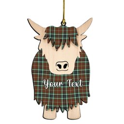 ScotsTee Shop Scottish Thompson Society Hunting Modern Couple Tartan Highland Cow Ornament Acrylic