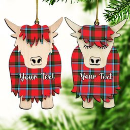 ScotsTee Shop Scottish Sinclair Modern Couple Tartan Highland Cow Ornament Acrylic