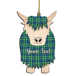 ScotsTee Shop Scottish Graham of Montrose Ancient Couple Tartan Highland Cow Ornament Acrylic