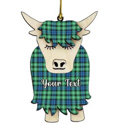 ScotsTee Shop Scottish Graham of Montrose Ancient Couple Tartan Highland Cow Ornament Acrylic