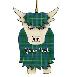 ScotsTee Shop Scottish Hay Hunting Couple Tartan Highland Cow Ornament Acrylic