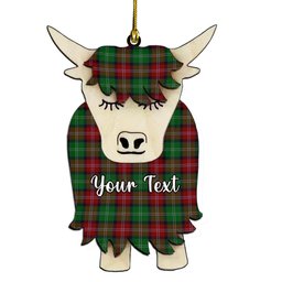 ScotsTee Shop Scottish Sawyer Couple Tartan Highland Cow Ornament Acrylic