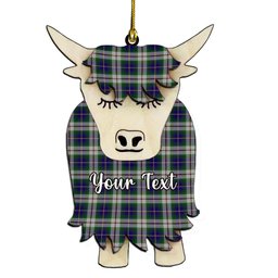 ScotsTee Shop Scottish MacLeod of California Couple Tartan Highland Cow Ornament Acrylic
