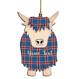 ScotsTee Shop Scottish Laing of Archiestown Ancient Couple Tartan Highland Cow Ornament Acrylic
