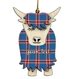 ScotsTee Shop Scottish Laing of Archiestown Ancient Couple Tartan Highland Cow Ornament Acrylic