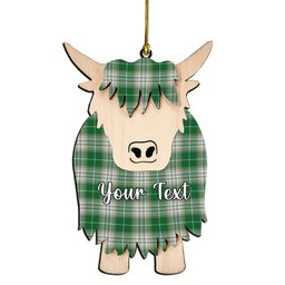 ScotsTee Shop Scottish Kelso Ancient Clan Couple Tartan Highland Cow Ornament Acrylic