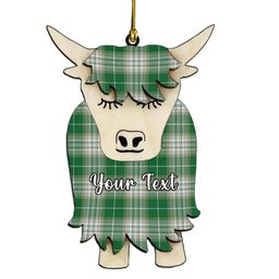 ScotsTee Shop Scottish Kelso Ancient Clan Couple Tartan Highland Cow Ornament Acrylic