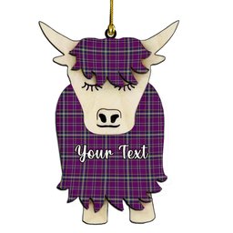ScotsTee Shop Scottish Regan Couple Tartan Highland Cow Ornament Acrylic