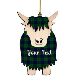 ScotsTee Shop Scottish Keith Modern Couple Tartan Highland Cow Ornament Acrylic