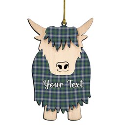 ScotsTee Shop Scottish Oliphant Dress Couple Tartan Highland Cow Ornament Acrylic