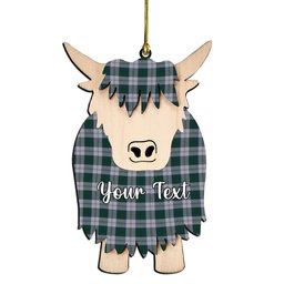 ScotsTee Shop Scottish Lindsay Dress Couple Tartan Highland Cow Ornament Acrylic