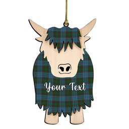 ScotsTee Shop Scottish Hughes Interconnection Int Couple Tartan Highland Cow Ornament Acrylic