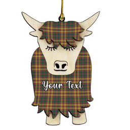 ScotsTee Shop Scottish Jacobite 1850 Couple Tartan Highland Cow Ornament Acrylic