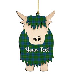 ScotsTee Shop Scottish Johnstone Couple Tartan Highland Cow Ornament Acrylic