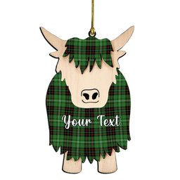 ScotsTee Shop Scottish MacAuley of Lewis Ancient Couple Tartan Highland Cow Ornament Acrylic