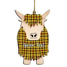 ScotsTee Shop Scottish Jardine Modern Couple Tartan Highland Cow Ornament Acrylic