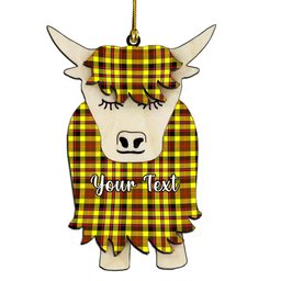ScotsTee Shop Scottish Jardine Modern Couple Tartan Highland Cow Ornament Acrylic