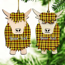 ScotsTee Shop Scottish Jardine Modern Couple Tartan Highland Cow Ornament Acrylic