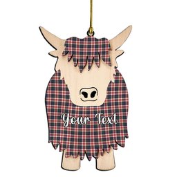 ScotsTee Shop Scottish Robertson Dress #2 Modern Couple Tartan Highland Cow Ornament Acrylic