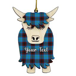 ScotsTee Shop Scottish Home Ancient Couple Tartan Highland Cow Ornament Acrylic