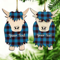 ScotsTee Shop Scottish Home Ancient Couple Tartan Highland Cow Ornament Acrylic