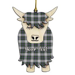 ScotsTee Shop Scottish Pritchard Couple Tartan Highland Cow Ornament Acrylic