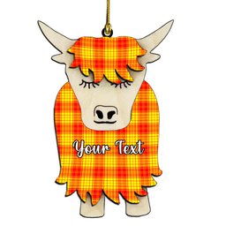 ScotsTee Shop Scottish MacMillan Couple Tartan Highland Cow Ornament Acrylic
