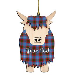 ScotsTee Shop Scottish Preston Couple Tartan Highland Cow Ornament Acrylic