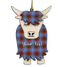 ScotsTee Shop Scottish Preston Couple Tartan Highland Cow Ornament Acrylic