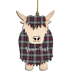 ScotsTee Shop Scottish MacPherson Dress 1 Couple Tartan Highland Cow Ornament Acrylic