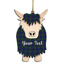 ScotsTee Shop Scottish Prestoungrange Couple Tartan Highland Cow Ornament Acrylic