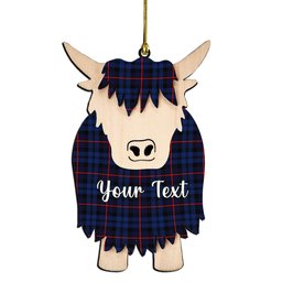 ScotsTee Shop Scottish McCorquodale Modern Couple Tartan Highland Cow Ornament Acrylic