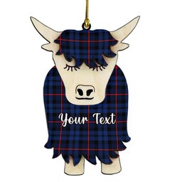 ScotsTee Shop Scottish McCorquodale Modern Couple Tartan Highland Cow Ornament Acrylic