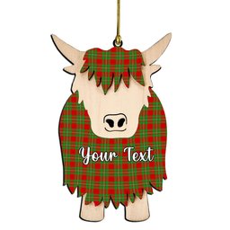 ScotsTee Shop Scottish Peter Couple Tartan Highland Cow Ornament Acrylic