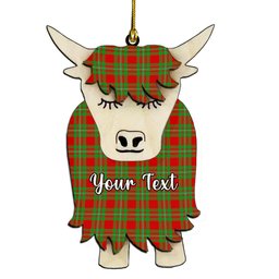 ScotsTee Shop Scottish Peter Couple Tartan Highland Cow Ornament Acrylic