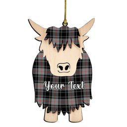 ScotsTee Shop Scottish Moffat Modern SC Couple Tartan Highland Cow Ornament Acrylic