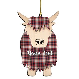 ScotsTee Shop Scottish MacFarlane Dress Modern Couple Tartan Highland Cow Ornament Acrylic