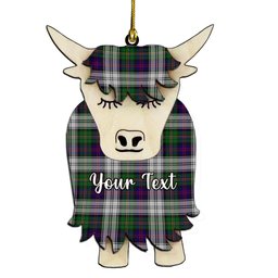 ScotsTee Shop Scottish MacCallum Dress - TD Couple Tartan Highland Cow Ornament Acrylic