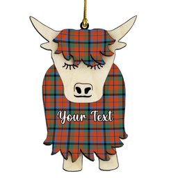 ScotsTee Shop Scottish MacCracken Ancient Couple Tartan Highland Cow Ornament Acrylic