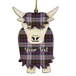ScotsTee Shop Scottish McDonald Dress Modern Couple Tartan Highland Cow Ornament Acrylic