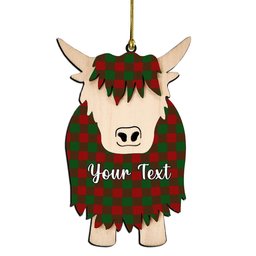 ScotsTee Shop Scottish Moncrieff Couple Tartan Highland Cow Ornament Acrylic