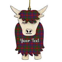 ScotsTee Shop Scottish MacGowan Couple Tartan Highland Cow Ornament Acrylic