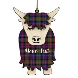 ScotsTee Shop Scottish McDonald Modern Couple Tartan Highland Cow Ornament Acrylic