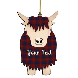 ScotsTee Shop Scottish MacEdward MacGregor Hastie Couple Tartan Highland Cow Ornament Acrylic